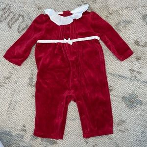Janie and Jack Christmas velour onsie